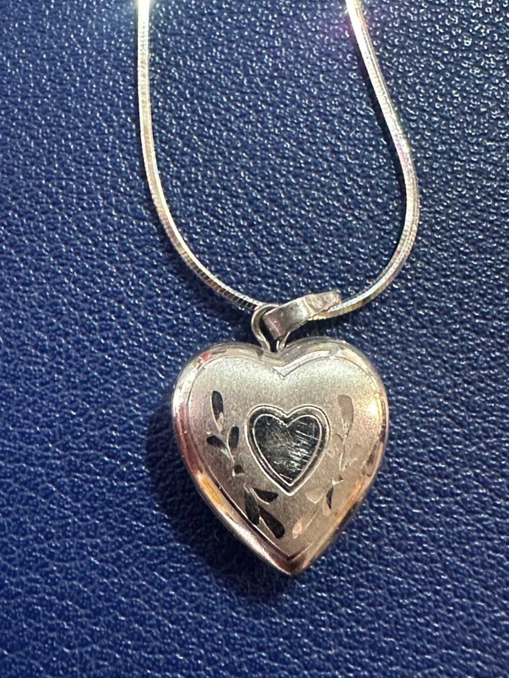 Vintage 925 Sterling Heart Locket Necklace with New 925 Italy Silver Chain